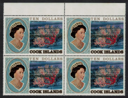 Cook Is. Corals $10 65th Birthday Of Queen Elizabeth II Block Of 4 1991 MNH SG#1255 - Cook