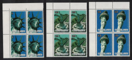 Cook Is. Centenary Of Statue Of Liberty Corner Blocks Of 4 1986 MNH SG#1072-1074 - Cook