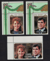 Cook Is. Royal Wedding Prince Andrew 3v Corners 1986 MNH SG#1075-1077 - Cook Islands