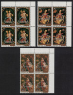 Cook Is. Visit Of Pope Rubens Paintings Corner Blocks Of 4 1986 MNH SG#1085-1087 - Cookinseln