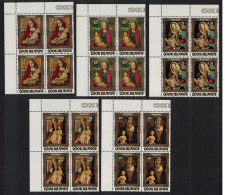 Cook Is. Christmas Paintings 5v Corner Blocks Of 4 1984 MNH SG#1008-1012 - Cookinseln