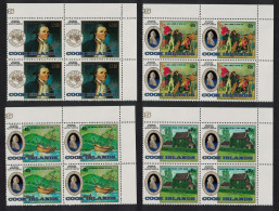 Cook Is. Captain Cook's Cottage 4v Corner Blocks Of 4 1984 MNH SG#998-1001 - Cook Islands