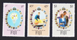 Fiji Charles And Diana Royal Wedding 3v 1981 MNH SG#612-614 MI#436-438 Sc#442-444 - Fiji (1970-...)