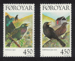 Faroe Is. Blackbird Starling Birds 2v 1998 MNH SG#336-337 MI#332-333 Sc#330-331 - Faroe Islands