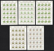 Faroe Is. Flowers 5v Full Sheets 1980 MNH SG#47-51 MI#48-52 - Faroe Islands