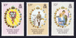 Falkland Is. Charles And Diana Royal Wedding 3v 1981 MNH SG#402-404 Sc#324-326 - Falkland Islands