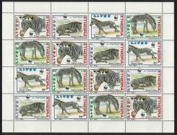 Ethiopia WWF Grevy's Zebra Sheetlet Of 4 Sets 2001 MNH SG#1816-1819 MI#1704-1707 Sc#1533 A-d - Ethiopie