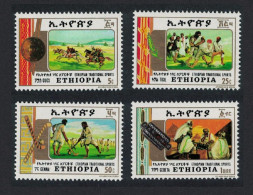 Ethiopia Horses Sport Wrestling Hockey Board Game 4v 1984 MNH SG#1301-1304 - Ethiopia