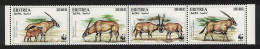 Eritrea WWF Beisa Oryx Strip Of 4v 1996 MNH SG#319-322 MI#87-90 Sc#261 A-d - Eritrea