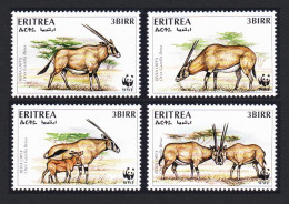 Eritrea WWF Beisa Oryx 4v 1996 MNH SG#319-322 MI#87-90 Sc#261 A-d - Erythrée