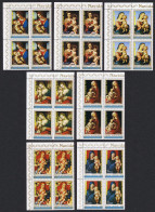 Eq. Guinea Paintings Madonnas Christmas 4v Blocks Of 4 1972 MNH Sc#7223-7231 - Äquatorial-Guinea