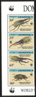 Dominica WWF Hercules Beetle Strip Of 4v Logo 1994 MNH SG#1799-1802 MI#1804-1807 Sc#1647-1650 - Dominica (1978-...)
