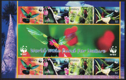 Dominica Birds WWF Caribs MS Imperf 2005 MNH SG#MS3416 MI#3634-3637B Sc#2520 A-d - Dominica (1978-...)