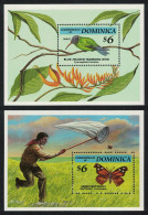 Dominica Hummingbird Birds Butterfly 2 MSs 1994 MNH SG#MS1807 MI#Block 256-257 - Dominique (1978-...)