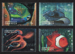 Dominica Fish Octopus Diving 4v 2001 MNH SG#3024=3033 - Dominica (1978-...)