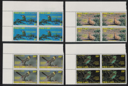 Djibouti Bee Eater Grouse Barbet Birds Audubon 4v Corner Blocks Of 4 1985 MNH SG#941-944 - Djibouti (1977-...)