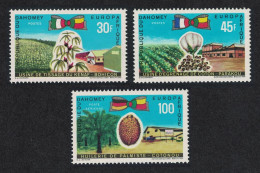 Dahomey Kenaf Cotton Coconut Europafrique 3v 1969 MNH SG#374-376 MI#390-392 - Benin - Dahomey (1960-...)