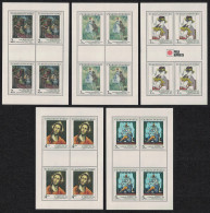 Czechoslovakia Art Paintings 26th Series 5 Sheetlets 1991 MNH SG#3077-3081 - Unused Stamps