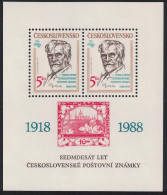 Czechoslovakia First Czechoslovak Stamps MS 1988 MNH SG#MS2946 - Unused Stamps