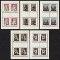 Czechoslovakia Art Paintings 20th Series 5 Sheetlets 1986 MNH SG#2858-2862 MI#2889-2993 - Unused Stamps