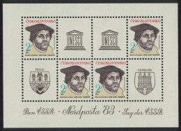 Czechoslovakia Martin Luther Church Reformist MS 1983 MNH MI#Block 56 - Unused Stamps