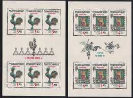 Czechoslovakia Prague Castle 20th Series 2 Sheetlets 1984 MNH SG#2739-2740 - Unused Stamps