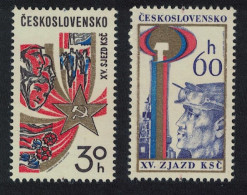 Czechoslovakia 15th Czechoslovak Communist Party Congress Prague 2v 1976 MNH SG#2274-2275 - Ongebruikt