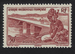 French West Africa Girl And Bridge 30c 1947 MNH SG#35 MI#35 - Africa (Varia)