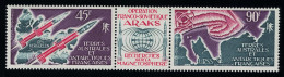 FSAT TAAF Space ARAKS Franco-Soviet Project Folded Strip Of 2v+label 1975 MNH SG#96-97 MI#96-97 Sc#C40a - Unused Stamps