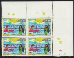 Fr. Polynesia Christmas Children's Drawings Corner Block Of 4 2008 MNH SG#1109 MI#1061 - Ungebraucht