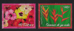 Fr. Polynesia Hibiscus Bird Of Paradise Flowers 2v 2007 MNH SG#1067-1068 - Unused Stamps