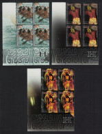 Fr. Polynesia Heiva Canoe Tattoo Costume 3v Corner Blocks Of 4 Number 2006 MNH SG#1029-1031 - Nuevos