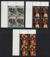 Fr. Polynesia Heiva Canoe Tattoo Costume 3v Corner Blocks Of 4 2006 MNH SG#1029-1031 - Unused Stamps
