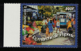 Fr. Polynesia Painting 'Market Place Papeete' By A. Deymonaz Margin 2002 MNH SG#939 - Neufs