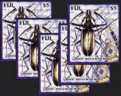 Fiji Longest Beetle In The World 5 MSs [A] 2004 MNH SG#MS1216 - Fiji (1970-...)