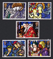 Great Britain Christmas 1992 Stained Glass Windows 5v 1992 MNH SG#1634-1638 Sc#1468-1472 - Unused Stamps