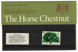 Great Britain Horse Chestnut Tree Pres. Pack No. 58 1974 MNH SG#949 - Nuovi