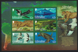 Gibraltar Penguin Crane Birds Cheetah Tuna Fish Alligator Turtle MS 2013 MNH SG#MS1537 - Gibraltar