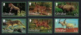 Gibraltar Oryx Rhino Wolf Lynx Leopard Gorilla Endangered Animals 6v 2012 MNH SG#1476-1481 - Gibraltar