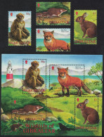 Gibraltar Fox Monkey Wildlife Of Gibraltar Lighthouse 4v+MS 2002 MNH SG#1011-MS1015 Sc#909-912a - Gibraltar