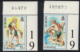 Gibraltar Europa Folklore 'The Pillars Of Hercules' 2v Corners Numbers 1981 MNH SG#444-445 Sc#400-401 - Gibilterra