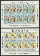 Gibraltar Europa 'The Pillars Of Hercules' 2 Sheetlets 1981 MNH SG#444-445 Sc#400-401 - Gibilterra