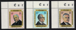 Gibraltar Europa Personalities 3v Corners 1980 MNH SG#433-435 Sc#390-392 - Gibilterra