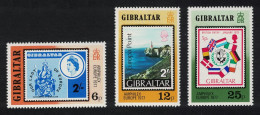 Gibraltar Amphilex 77 Stamp Exhibition 3v 1977 MNH SG#390-392 Sc#356-358 - Gibilterra