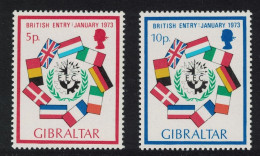 Gibraltar Flags Britain's Entry Into EEC 2v 1973 MNH SG#308-309 Sc#294-295 - Gibraltar