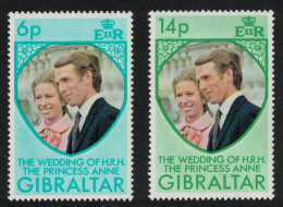 Gibraltar Royal Wedding Princess Anne 2v 1973 MNH SG#323-324 Sc#305-306 - Gibilterra