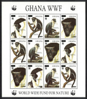 Ghana WWF Diana Monkey Sheetlet Overprinted RARR 2006 MNH SG#3574-3577 MI#3885-3888 - Ghana (1957-...)