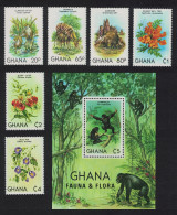 Ghana Wild Animals Flora Fauna 6v+MS 1982 MNH SG#979-MS985 MI#921-926+Block 94 - Ghana (1957-...)