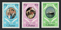 Ghana Charles And Diana Royal Wedding 3v 1st Series 1981 MNH SG#948-950 MI#892+894+898 - Ghana (1957-...)