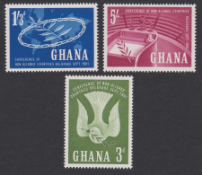 Ghana Birds Dove Chain Auditorium 3v 1961 MNH SG#265-267 MI#103-105 - Ghana (1957-...)